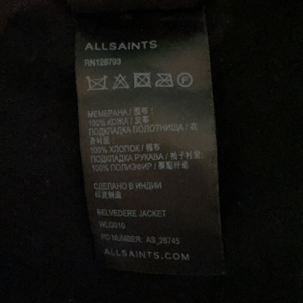 Allsaints Belvedere biker jacket. UK 6/ US 2. - Picture 8 of 8